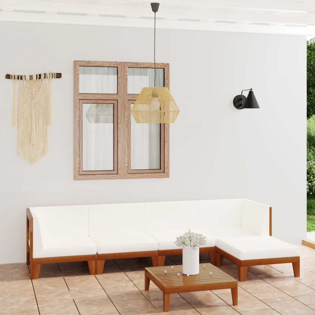 vidaXL 7-tlg. Garten-Lounge-Set mit Kissen Massivholz Akazie