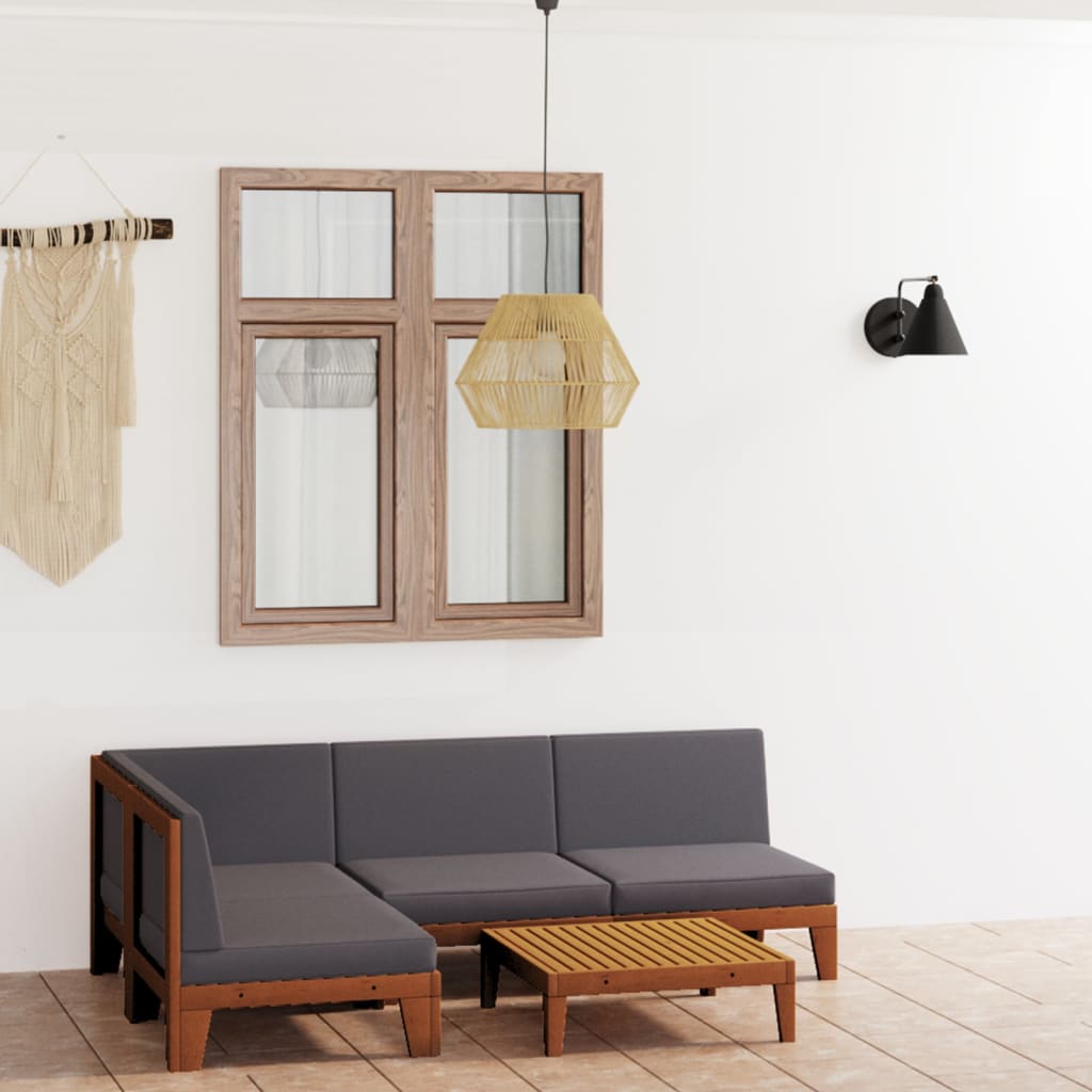 vidaXL 7-tlg. Garten-Lounge-Set mit Kissen Massivholz Akazie