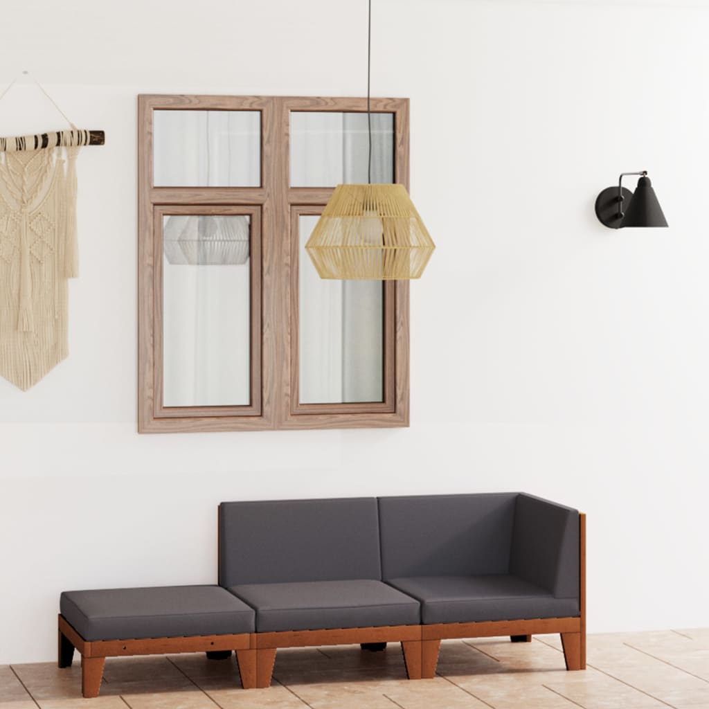 vidaXL 7-tlg. Garten-Lounge-Set mit Kissen Massivholz Akazie