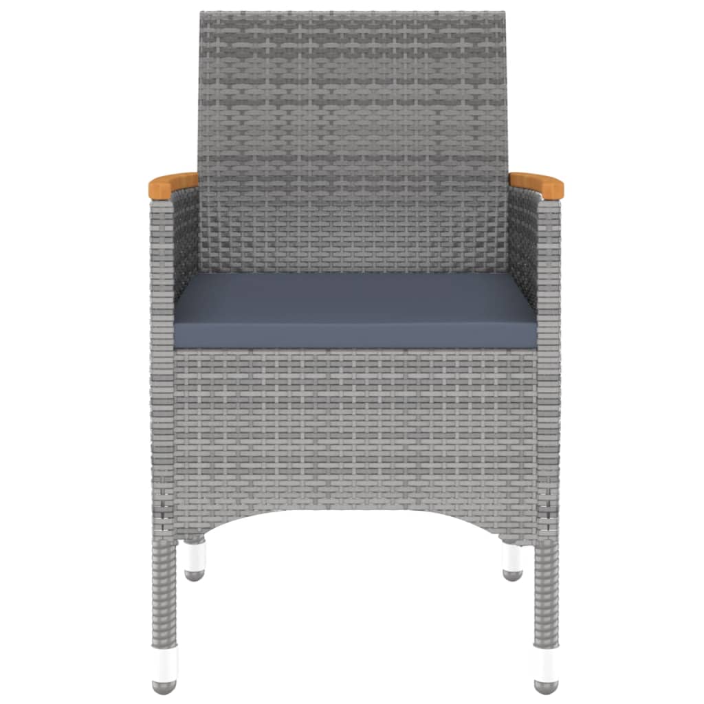 vidaXL 7-tlg. Garten-Essgruppe Poly Rattan Grau