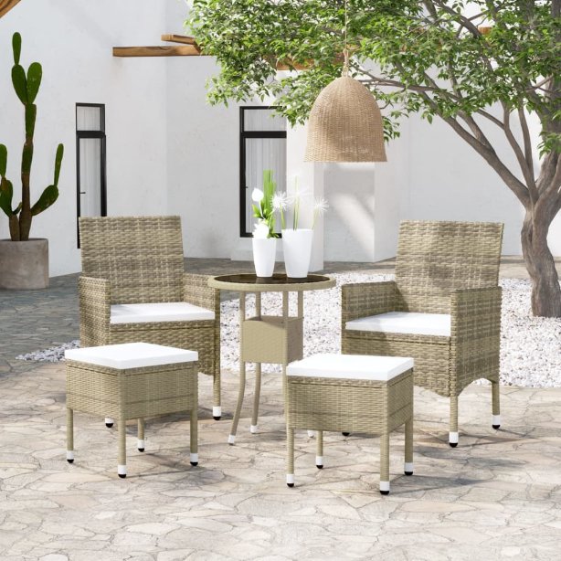 vidaXL 5-tlg. Garten-Lounge-Set Poly Rattan Schwarz