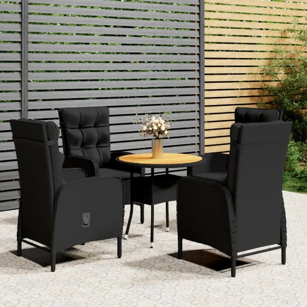vidaXL 3-tlg. Garten-Bistro-Set Poly Rattan Grau