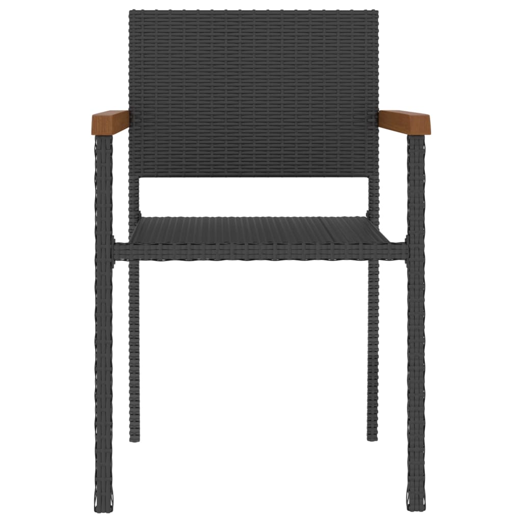 vidaXL 5-tlg. Garten-Essgruppe Poly Rattan Schwarz