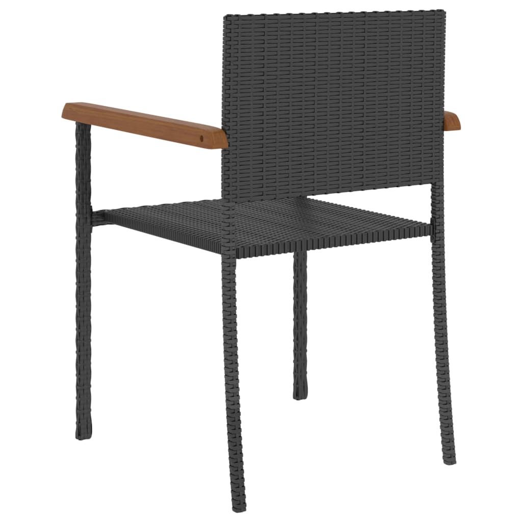 vidaXL 5-tlg. Garten-Essgruppe Poly Rattan Schwarz