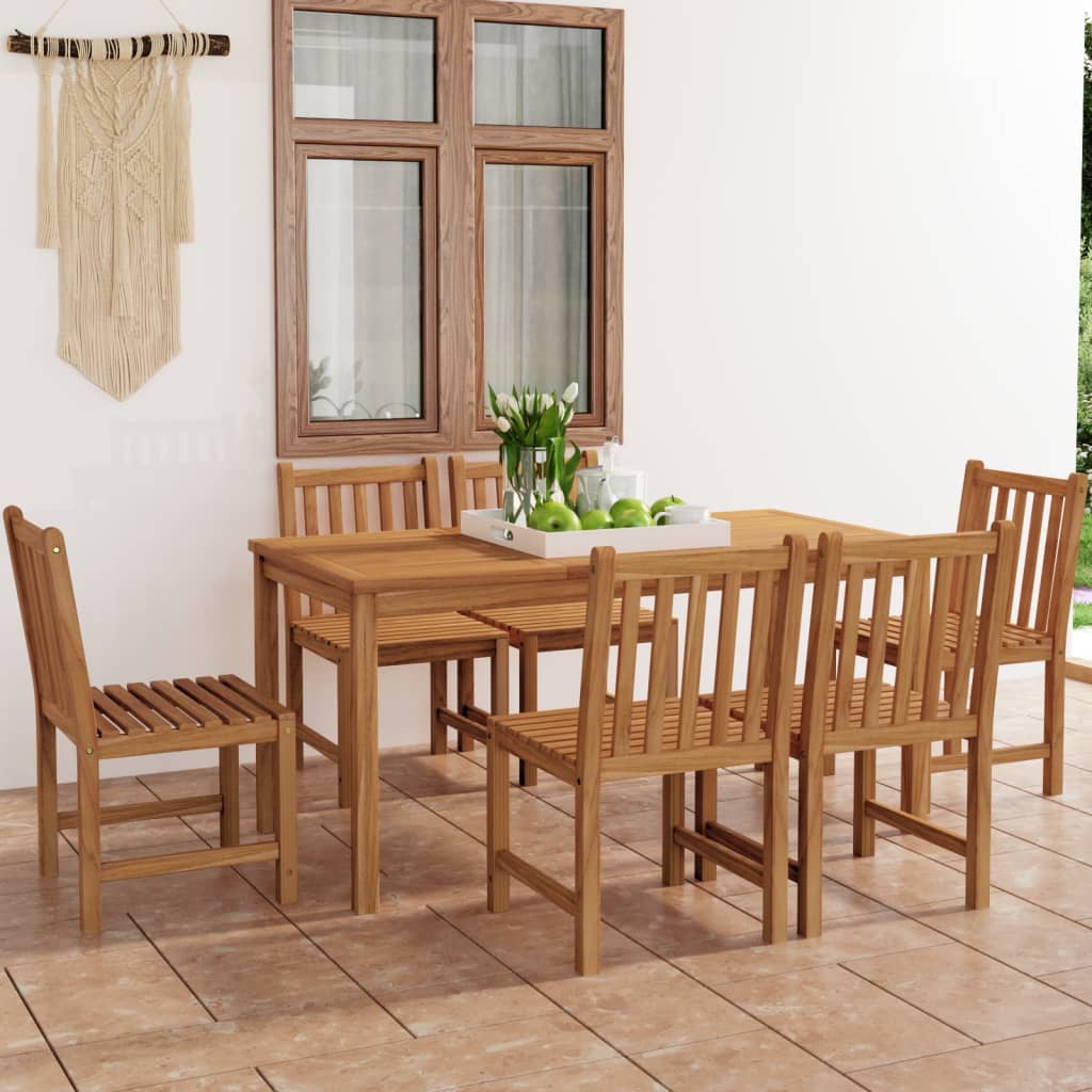 vidaXL 5-teiliges Garten-Ess-Set 160 x 80 cm Massivholz Teak