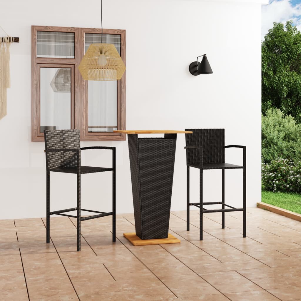 3-tlg. Gartenbar-Set Grau