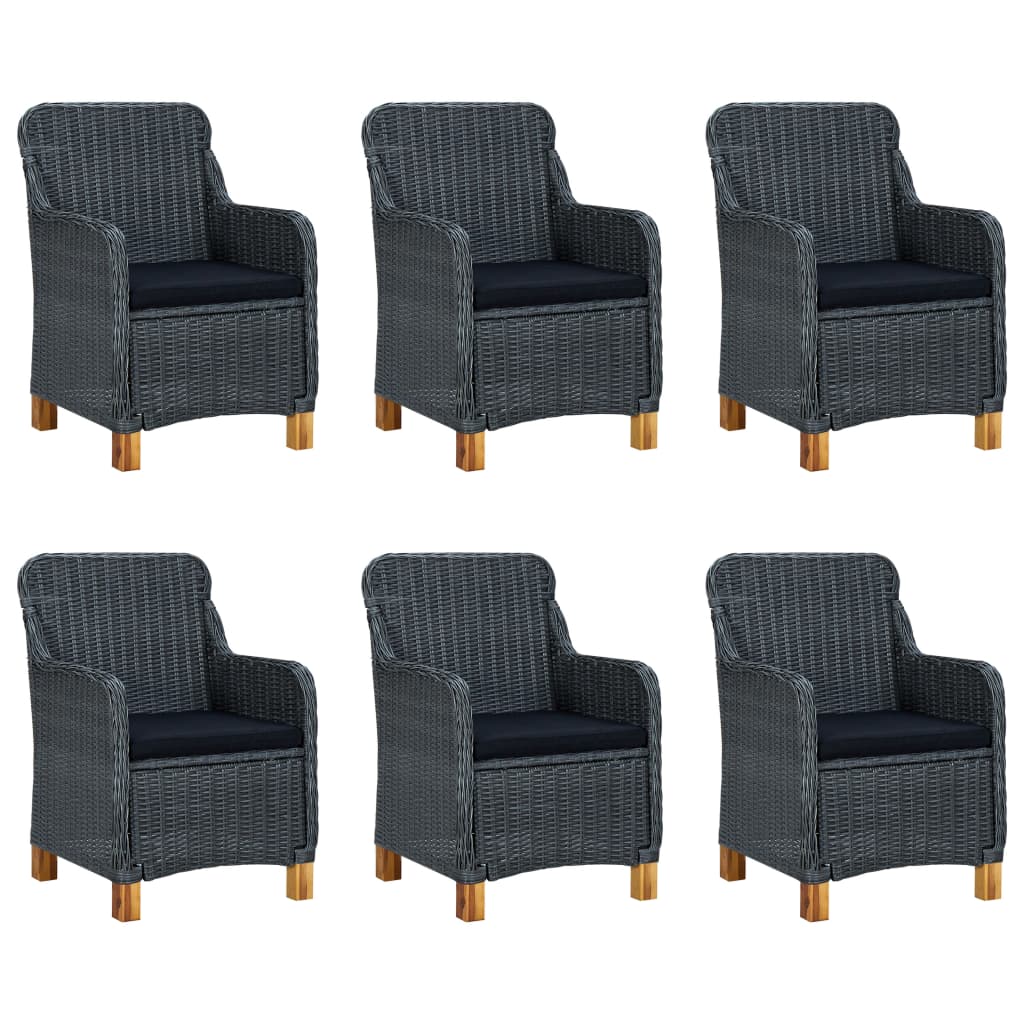 vidaXL 7-tlg. Garten-Essgruppe Dunkelgrau