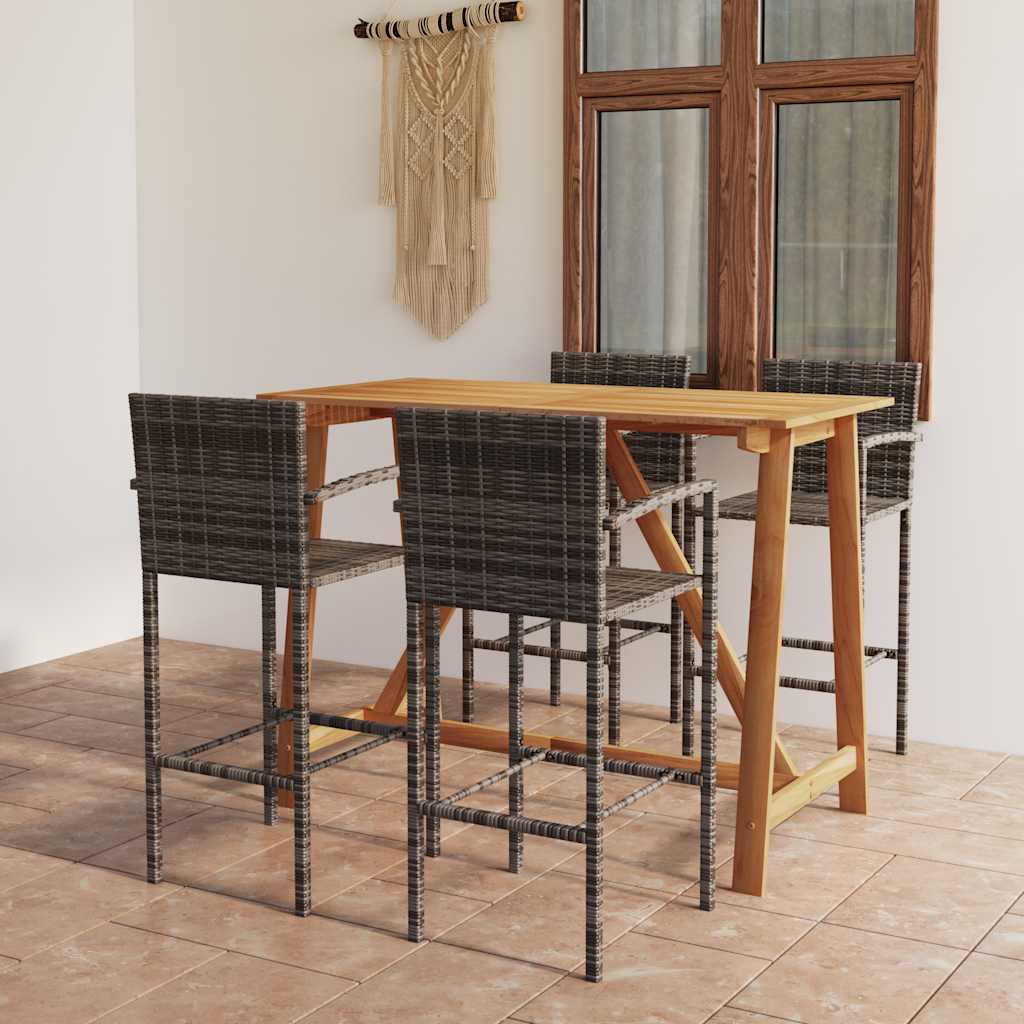 5-tlg. Gartenbar-Set Braun