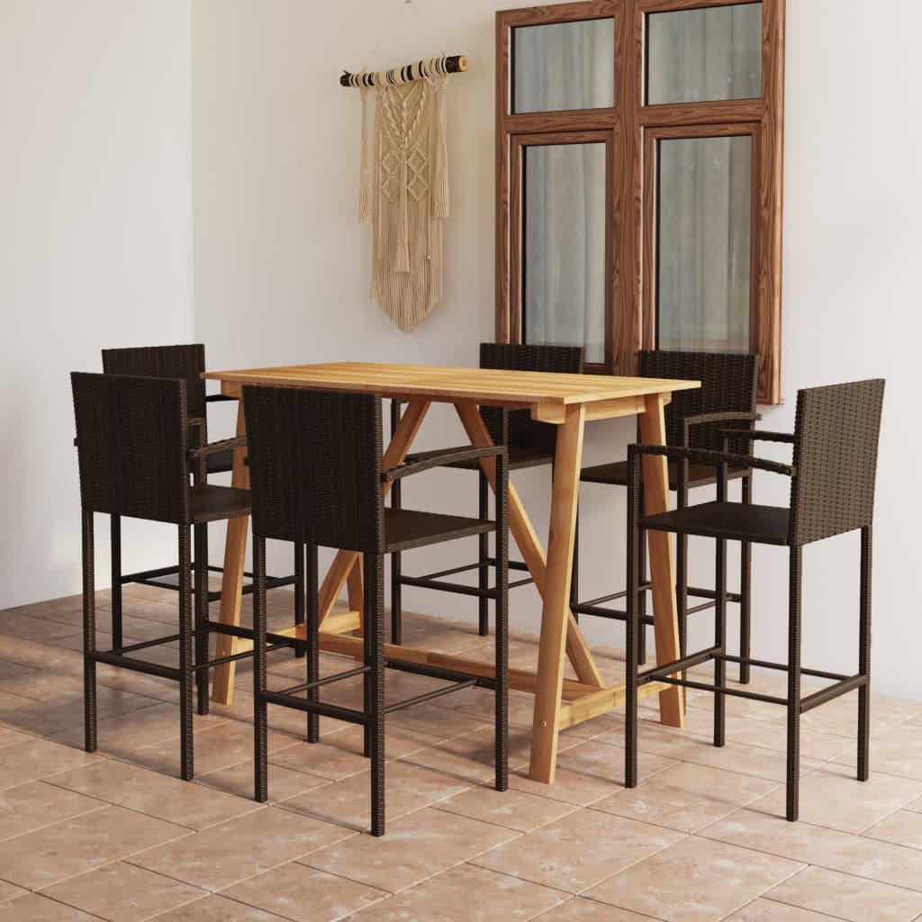 5-tlg. Gartenbar-Set Braun