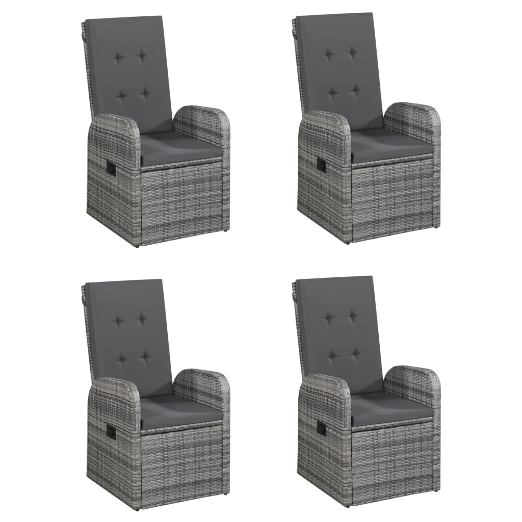vidaXL 5-tlg. Garten-Essgruppe Grau