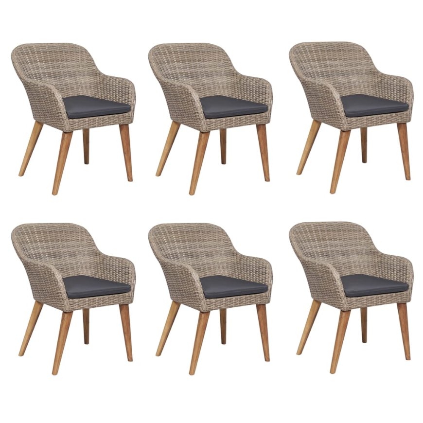 vidaXL 7-tlg. Garten-Essgruppe Schwarz