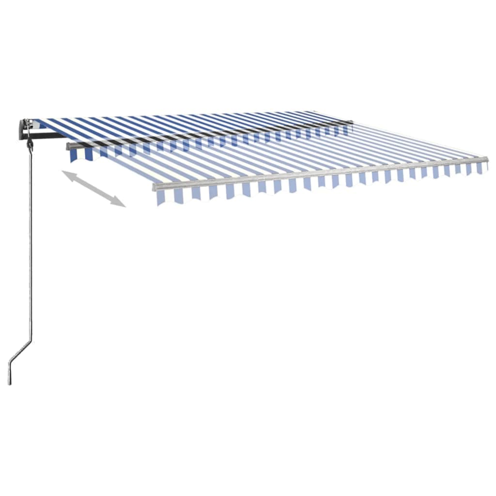 vidaXL Standmarkise Manuell Einziehbar 400x300 cm Blau/Weiß