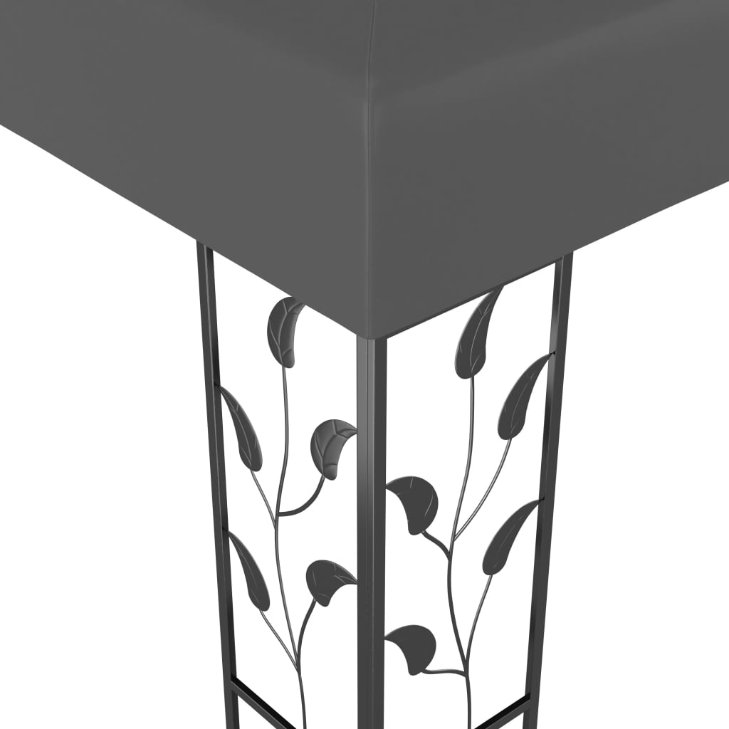 vidaXL Pavillon mit LED-Lichterkette 3x3 m Anthrazit