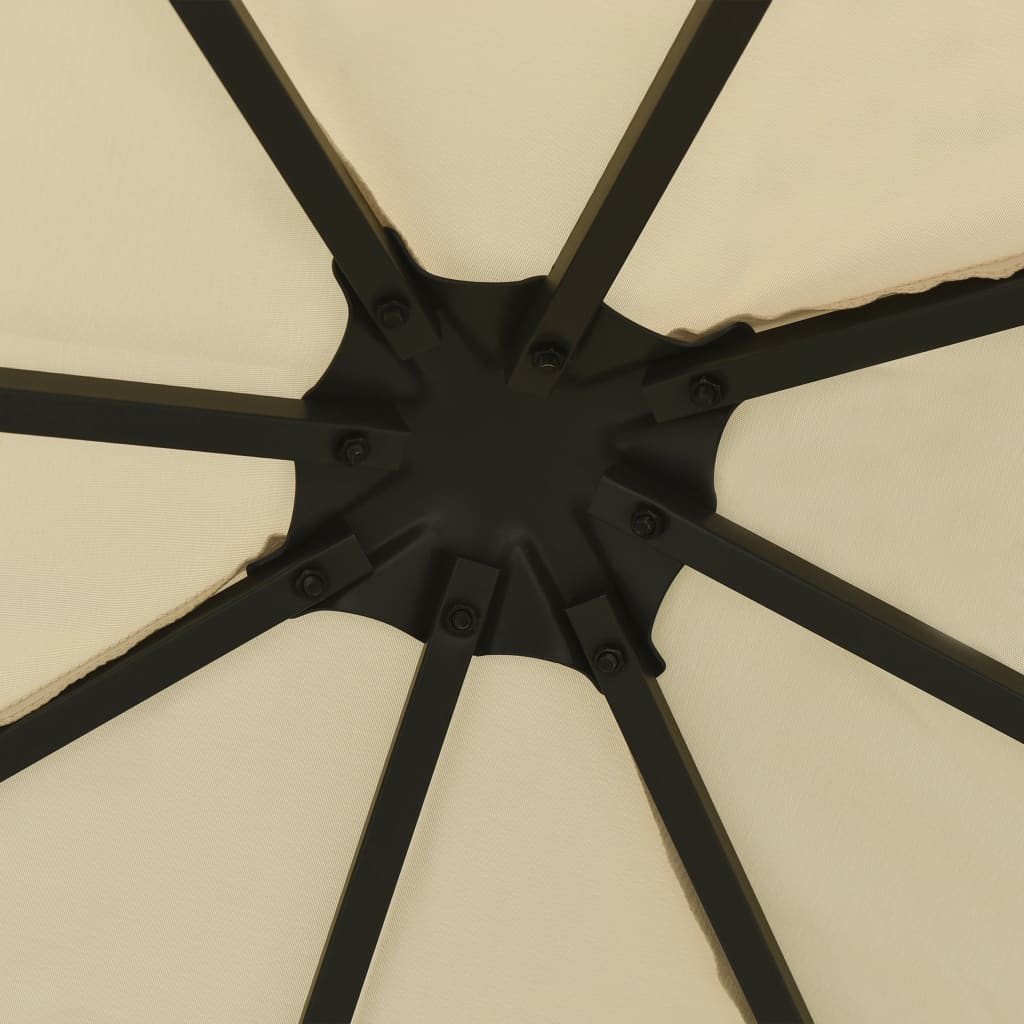 vidaXL Pavillon mit LED-Lichterkette 3x3 m Cremeweiß