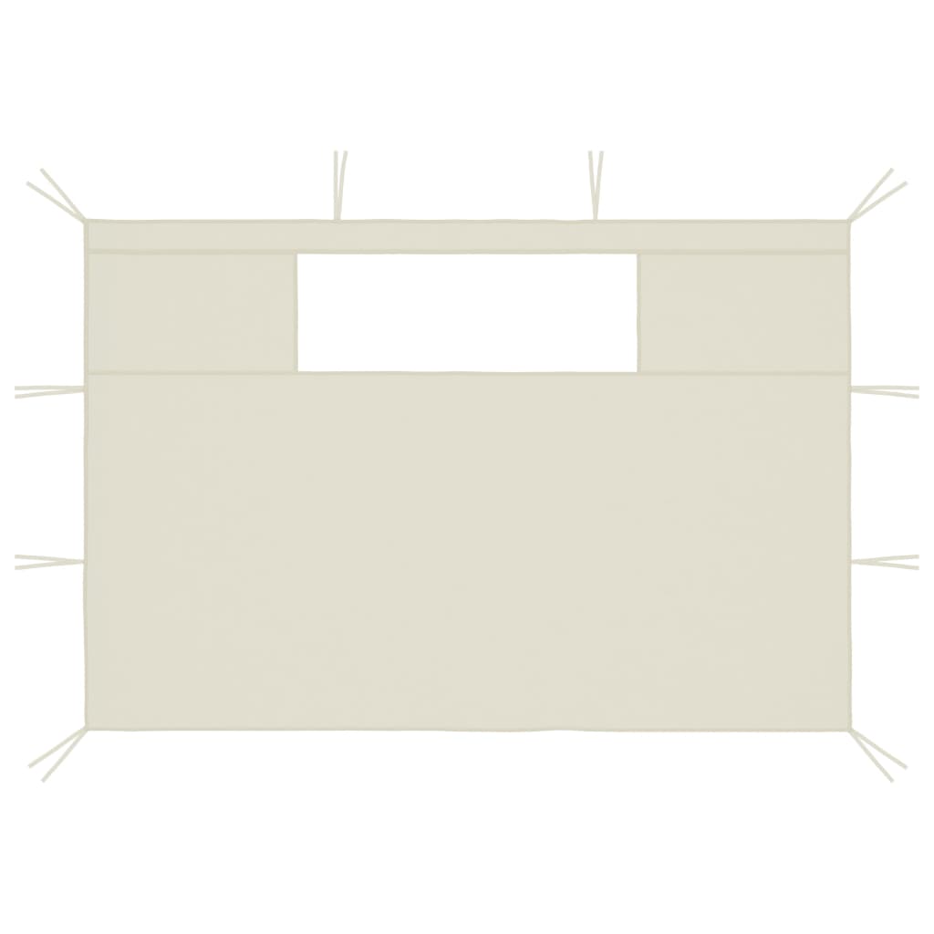 vidaXL Pavillon-Seitenwände mit Fenstern 2 Stk. Creme