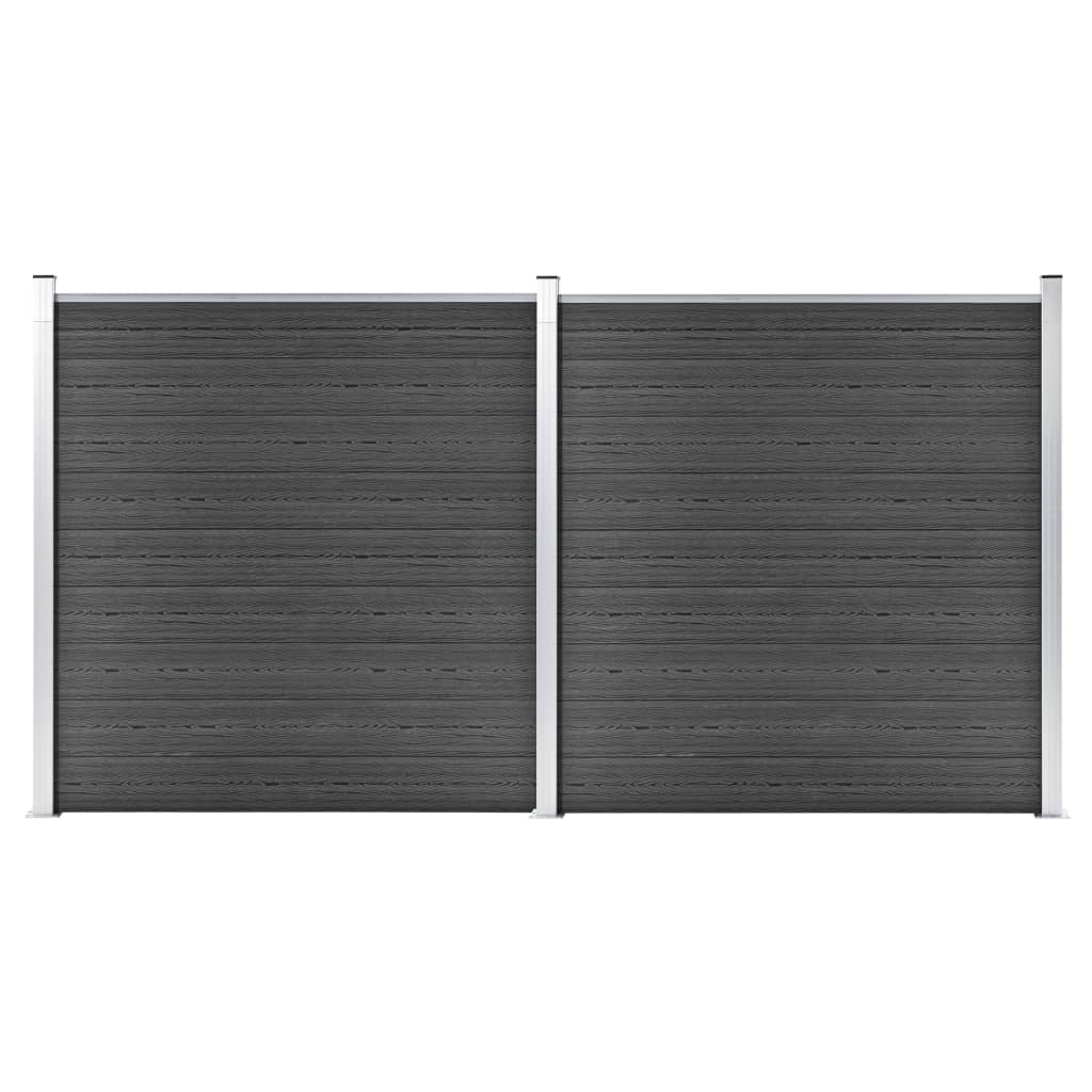 vidaXL Zaunelement WPC 180x186 cm Schwarz
