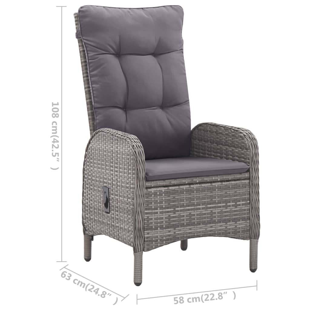 vidaXL 5-tlg. Garten-Essgruppe Grau