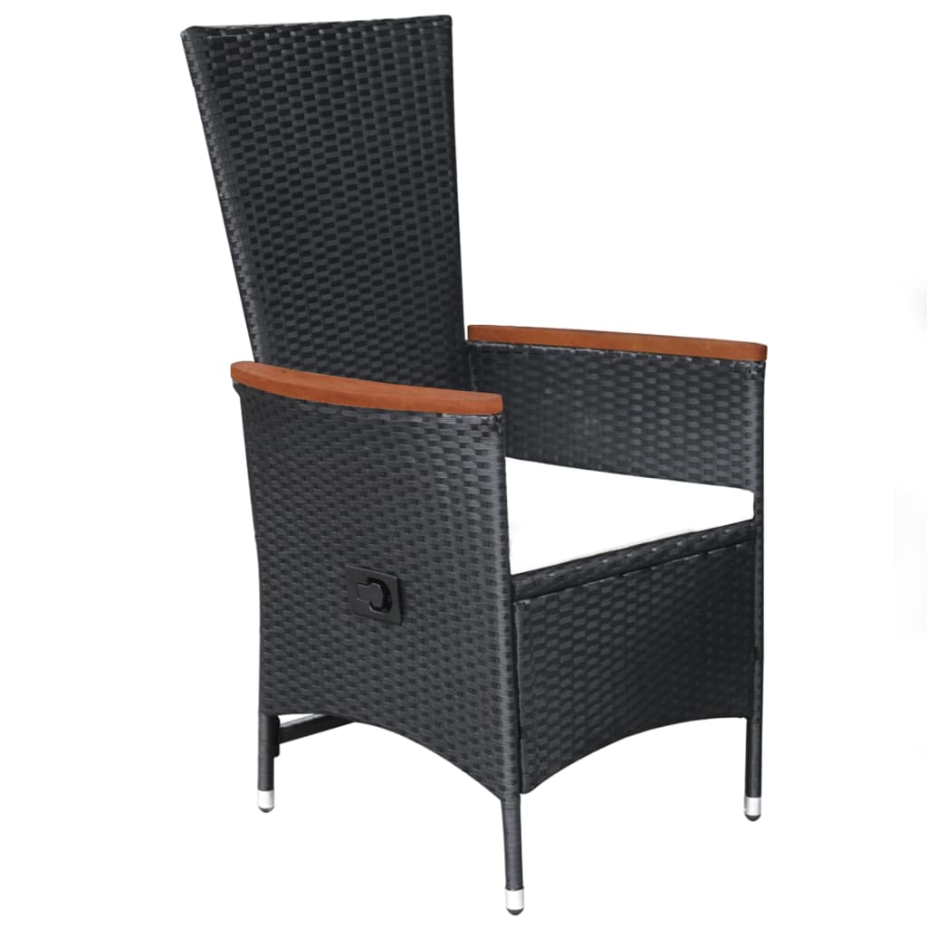 vidaXL 5-tlg. Garten-Essgruppe Schwarz