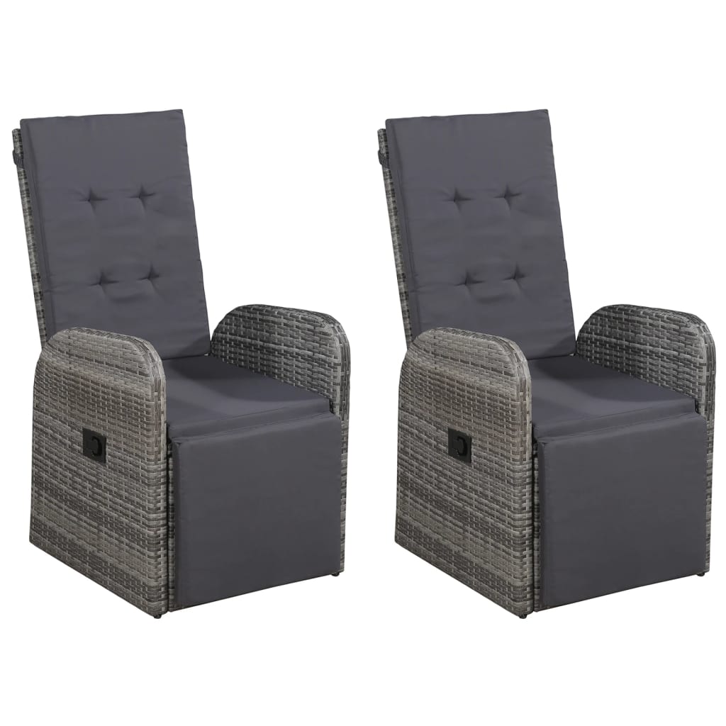 vidaXL 5-tlg. Garten-Essgruppe Grau