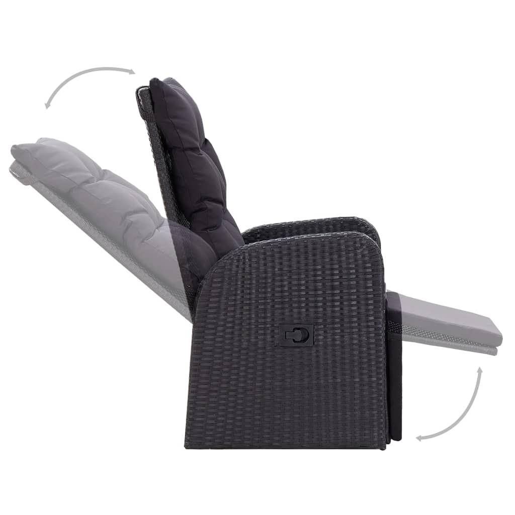 vidaXL 5-tlg. Garten-Essgruppe Schwarz