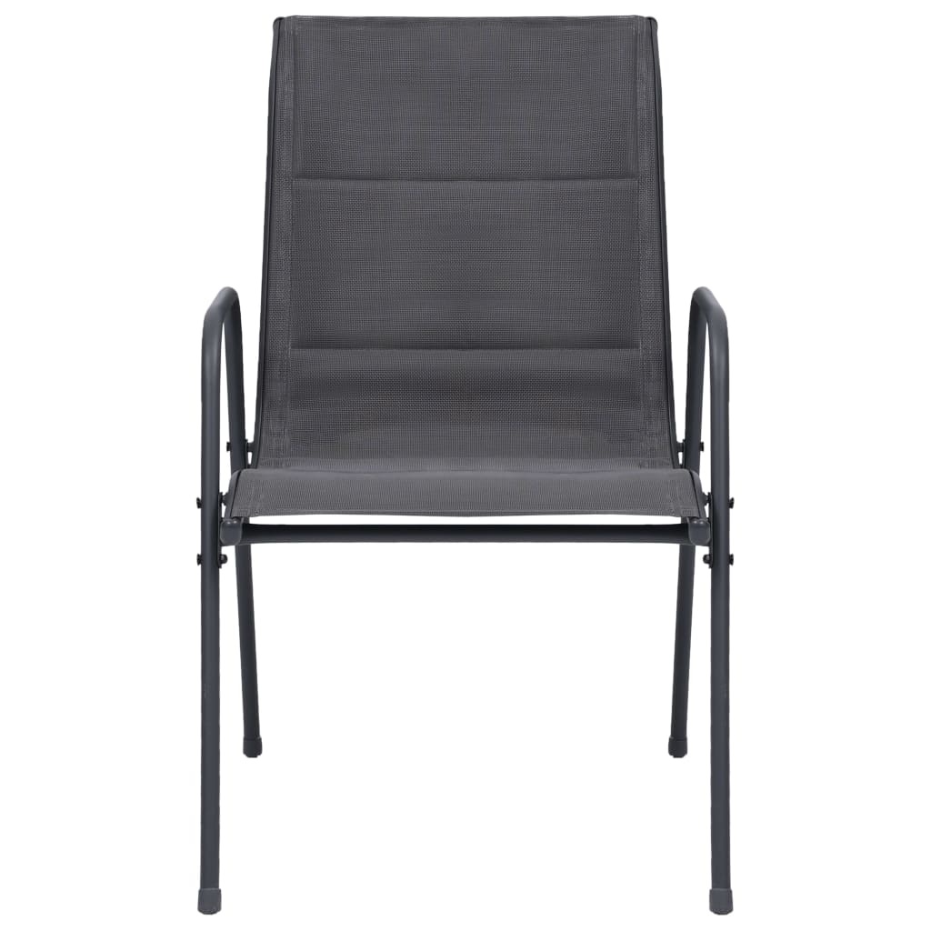 vidaXL 7-tlg. Garten-Essgruppe Stahl Anthrazit