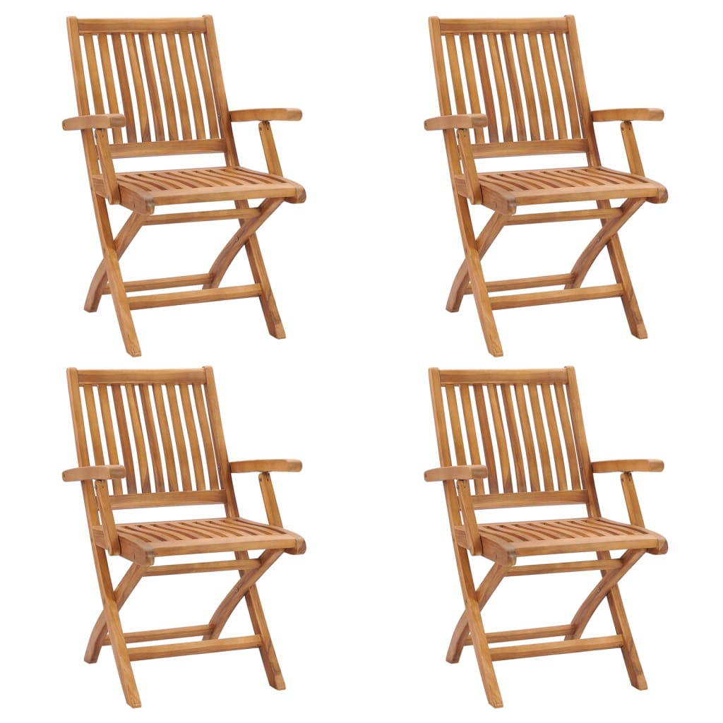 vidaXL Klappbare Gartenstühle 4 Stk. Massivholz Teak