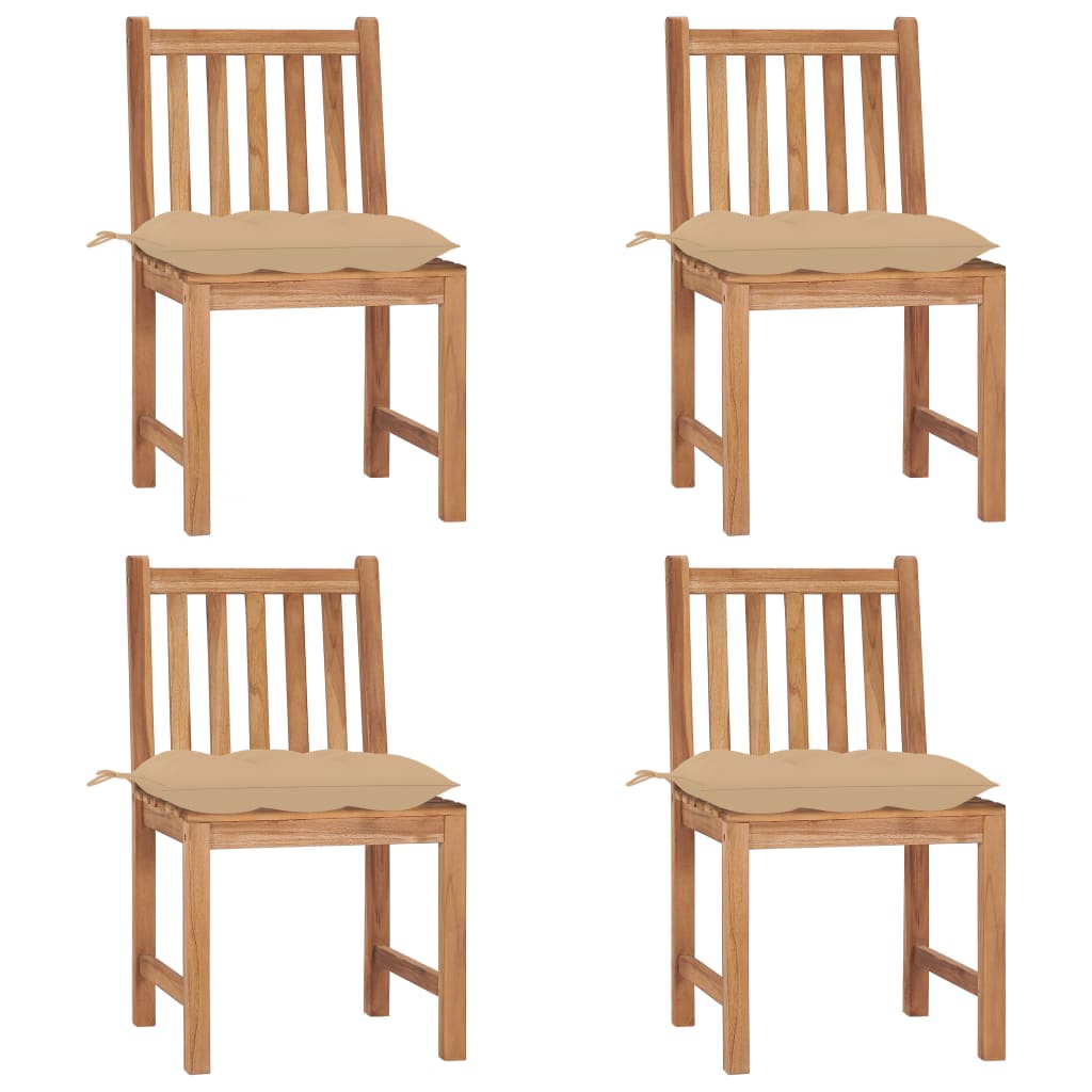 Gartenstühle 2 Stk. mit Kissen Massivholz Teak