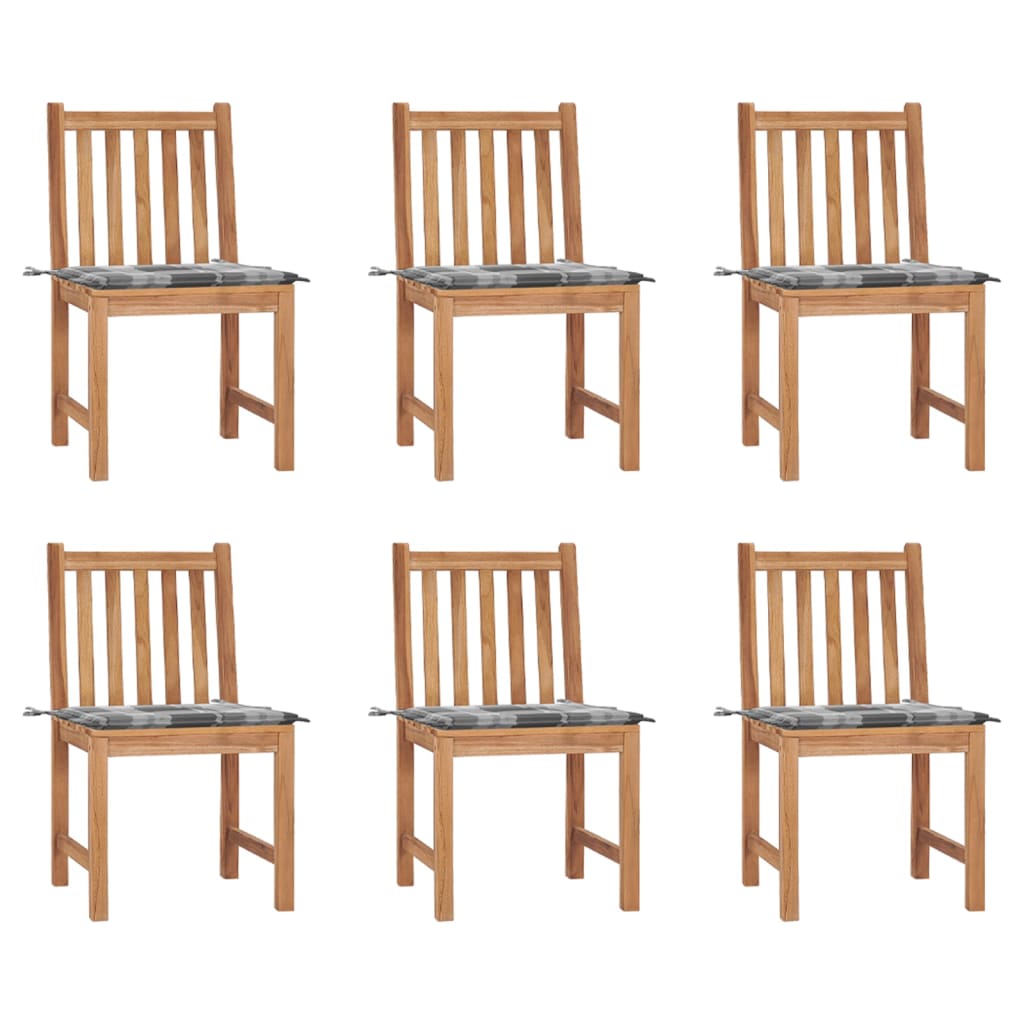 vidaXL Gartenstühle 2 Stk. mit Kissen Massivholz Teak