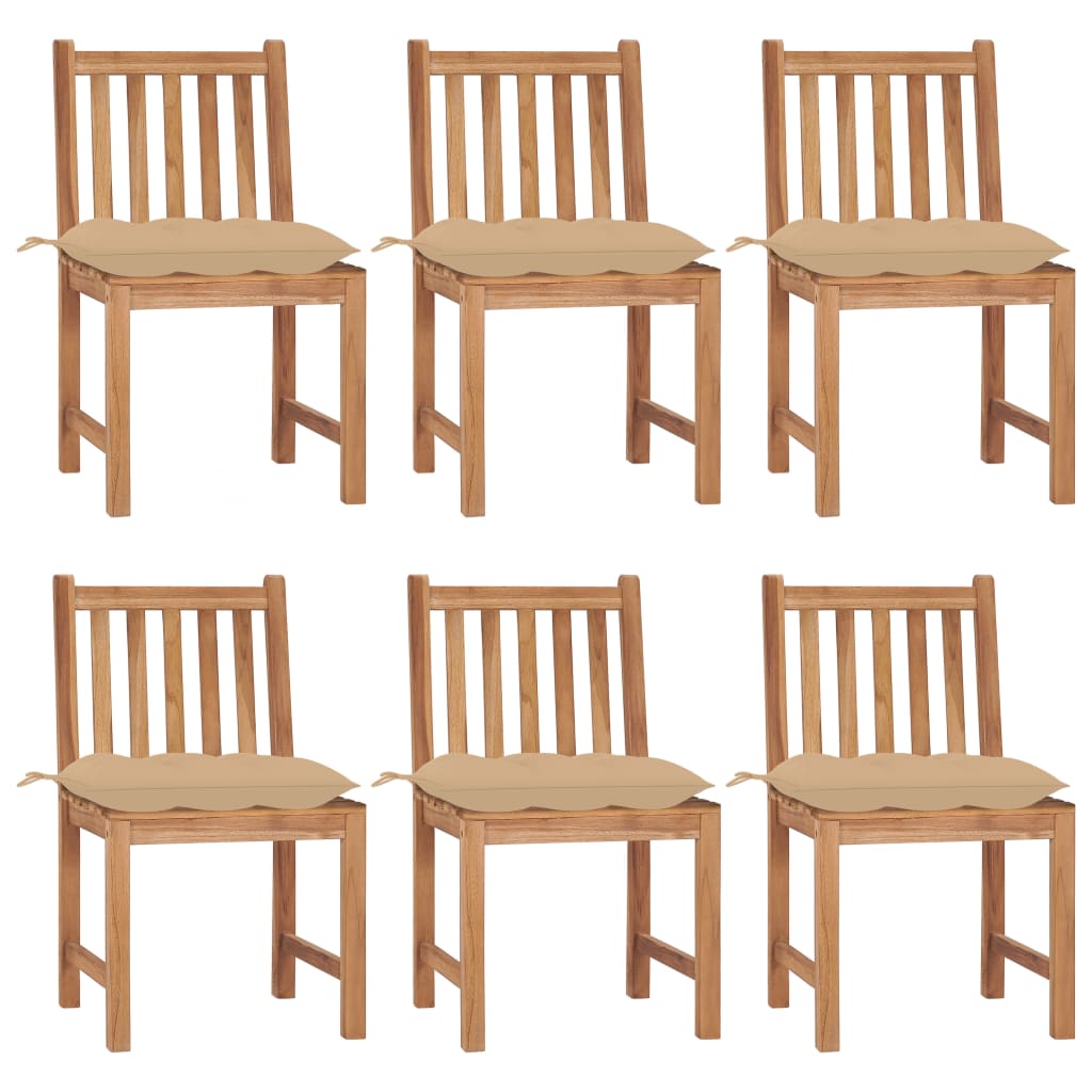 Gartenstühle 2 Stk. mit Kissen Massivholz Teak