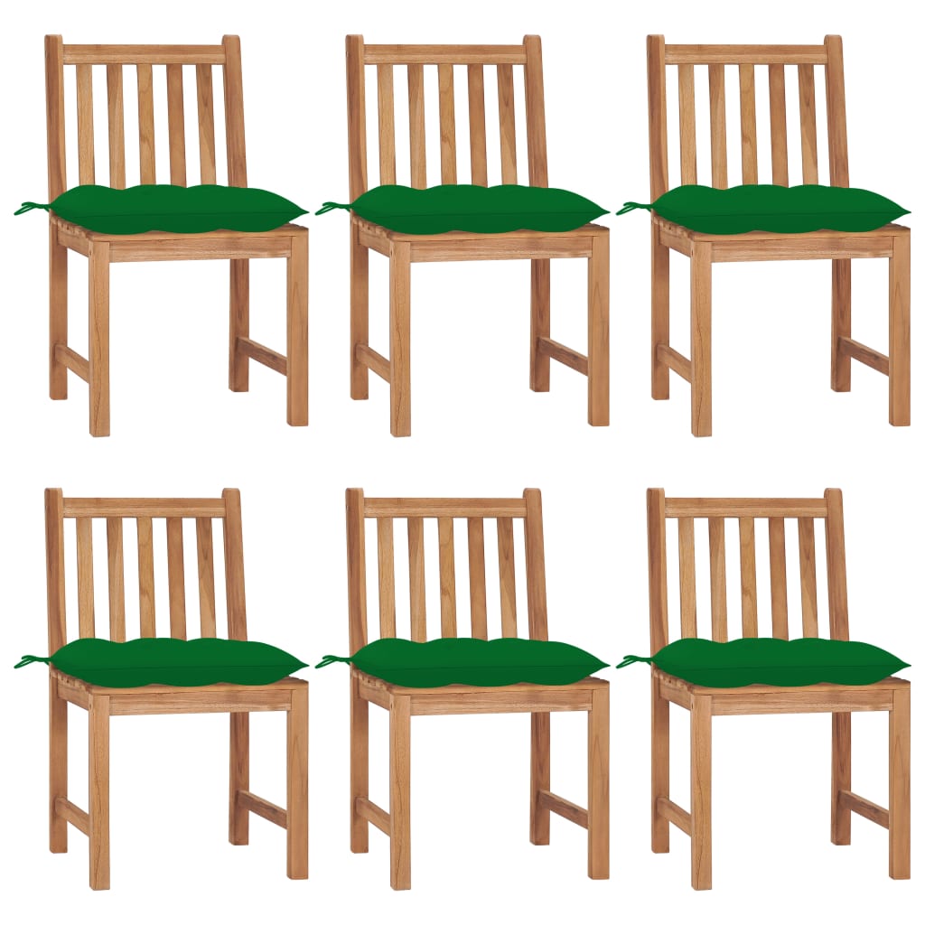 Gartenstühle 2 Stk. mit Kissen Massivholz Teak
