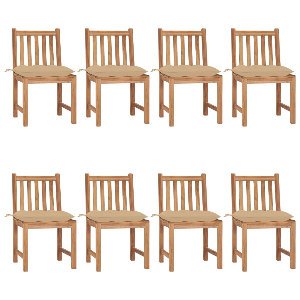Gartenstühle 2 Stk. mit Kissen Massivholz Teak