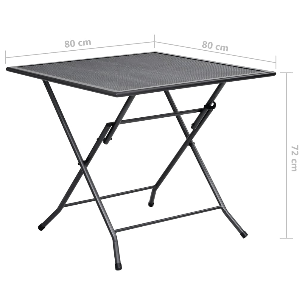 vidaXL 3-tlg. Garten-Essgruppe Stahl Anthrazit