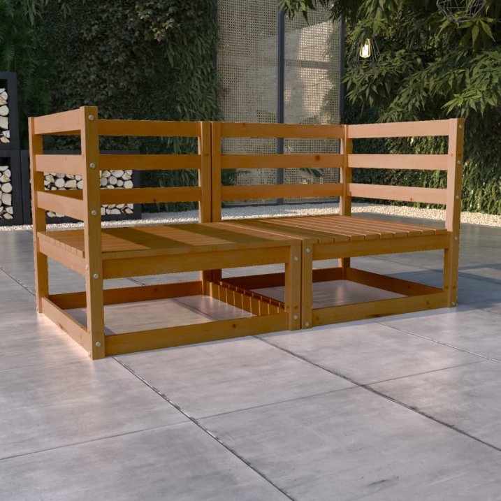 vidaXL Gartensofa 2-Sitzer Massivholz Kiefer