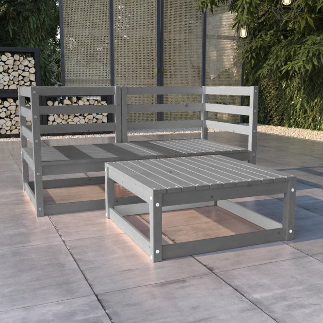 vidaXL 3-tlg. Garten-Lounge-Set Massivholz Kiefer