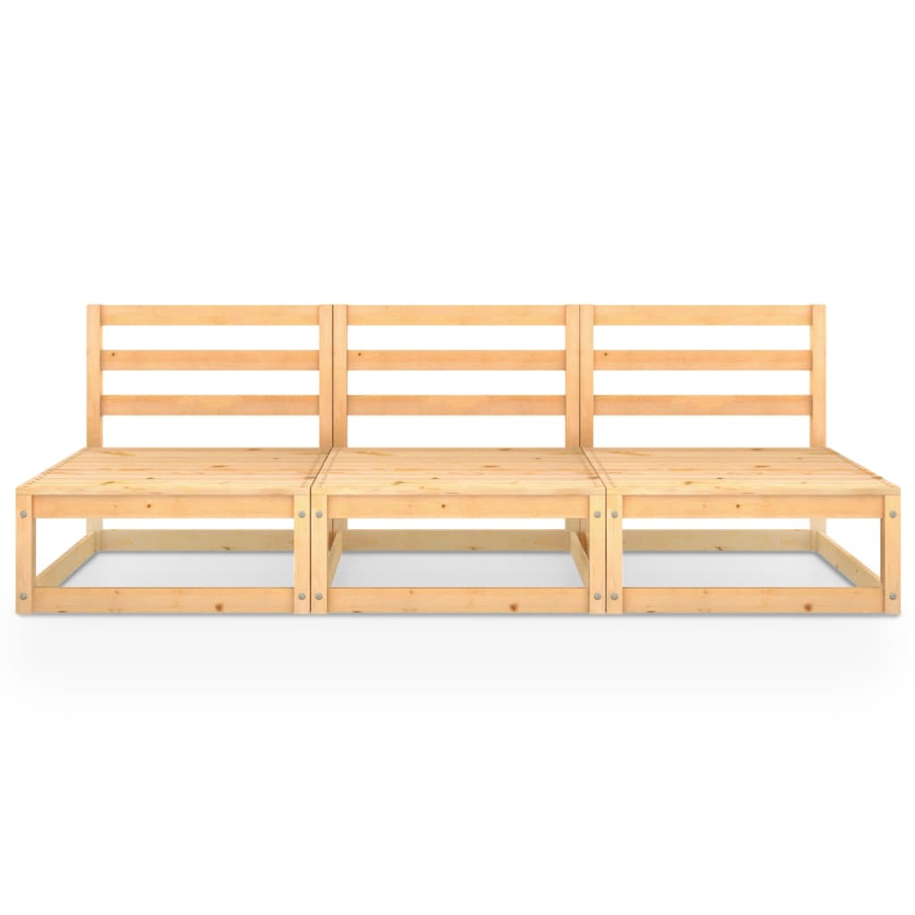 vidaXL Outdoor-Sofa 3-Sitzer Massivholz Kiefer