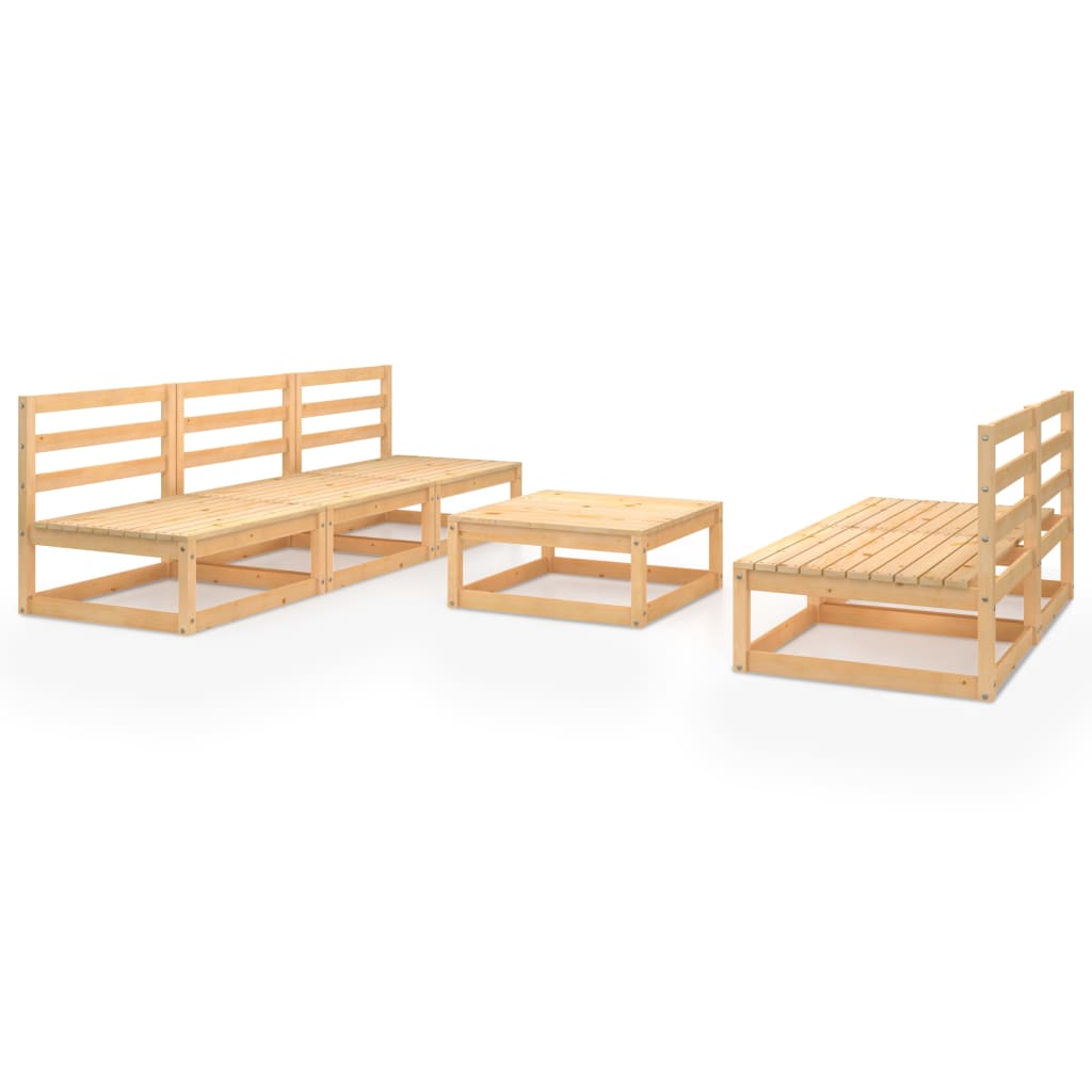vidaXL 6-tlg. Garten-Lounge-Set Massivholz Kiefer