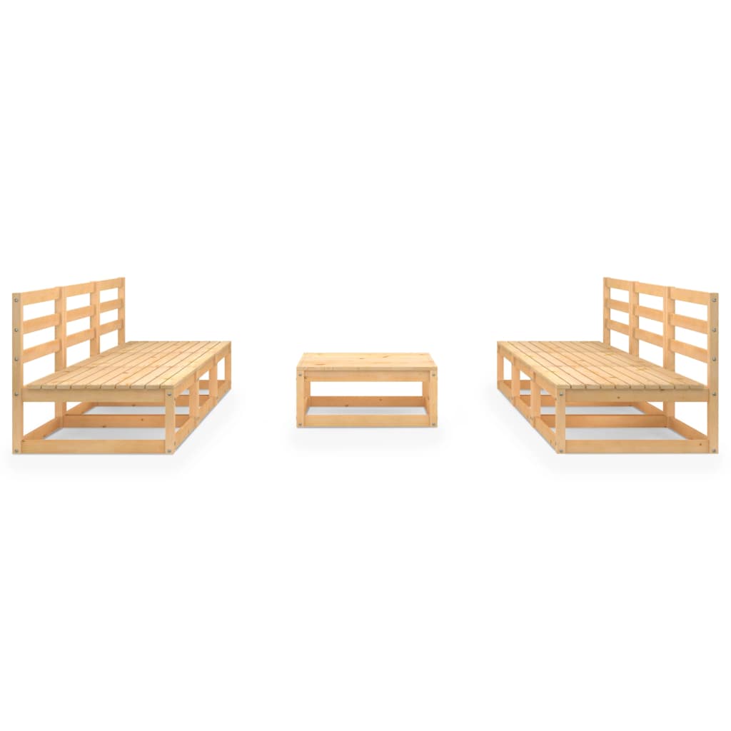 vidaXL 7-tlg. Garten-Lounge-Set Massivholz Kiefer