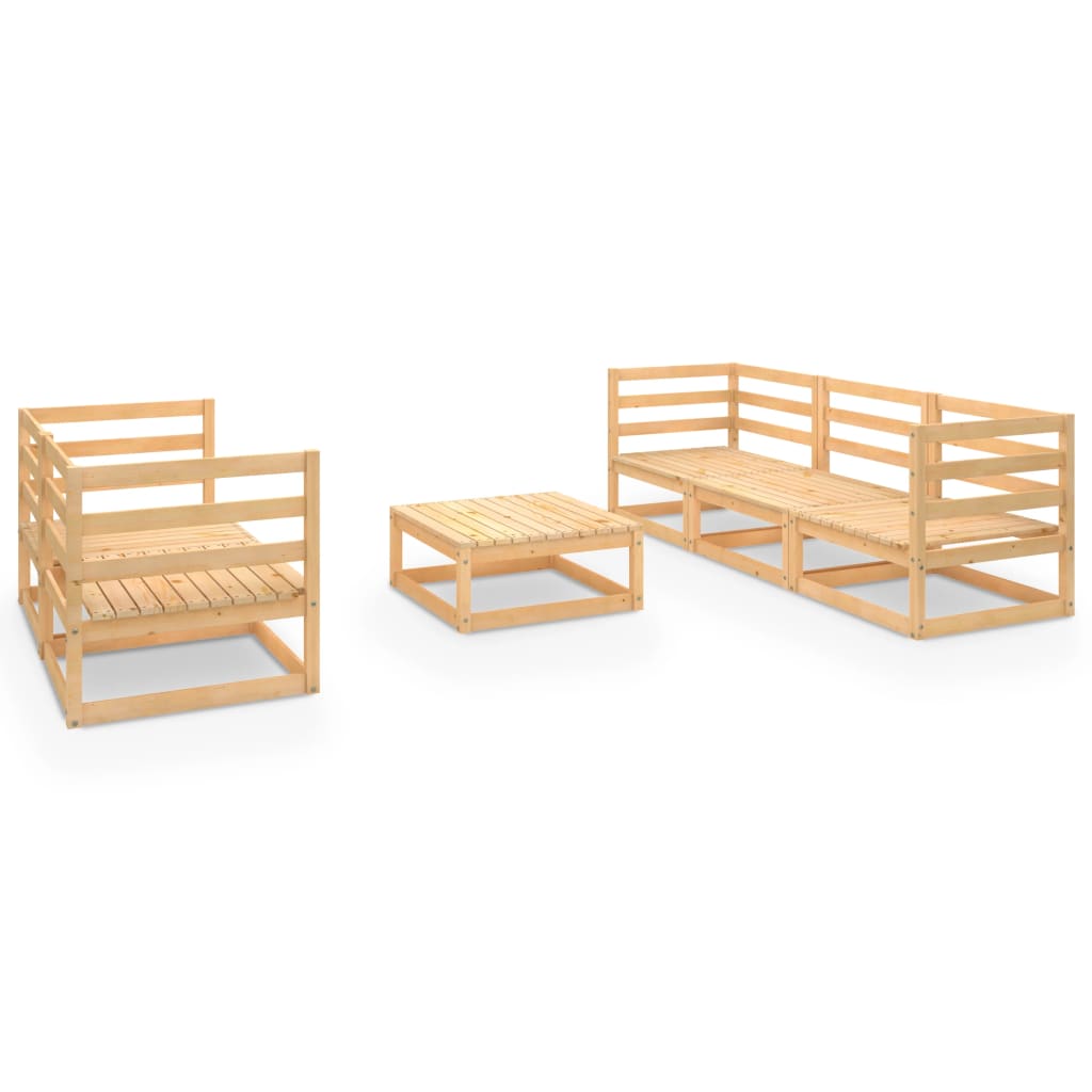 vidaXL 6-tlg. Garten-Lounge-Set Massivholz Kiefer
