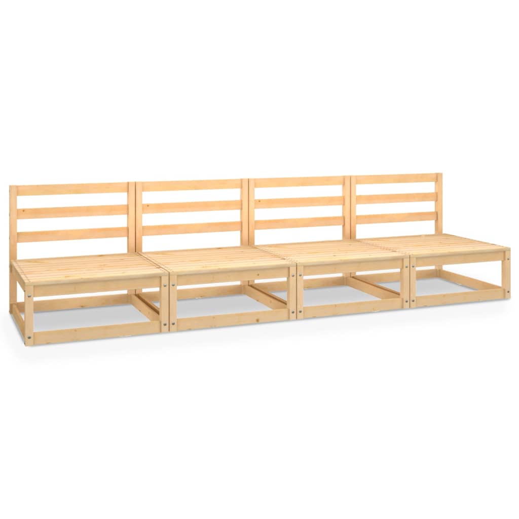 vidaXL Outdoor-Sofa 4-Sitzer Massivholz Kiefer