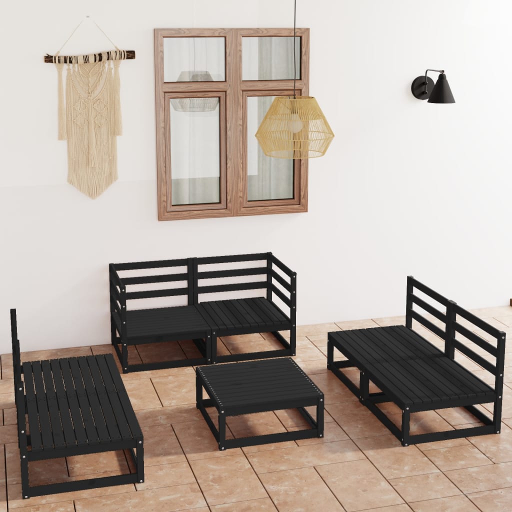 vidaXL 7-tlg. Garten-Lounge-Set Honigbraun Massivholz Kiefer