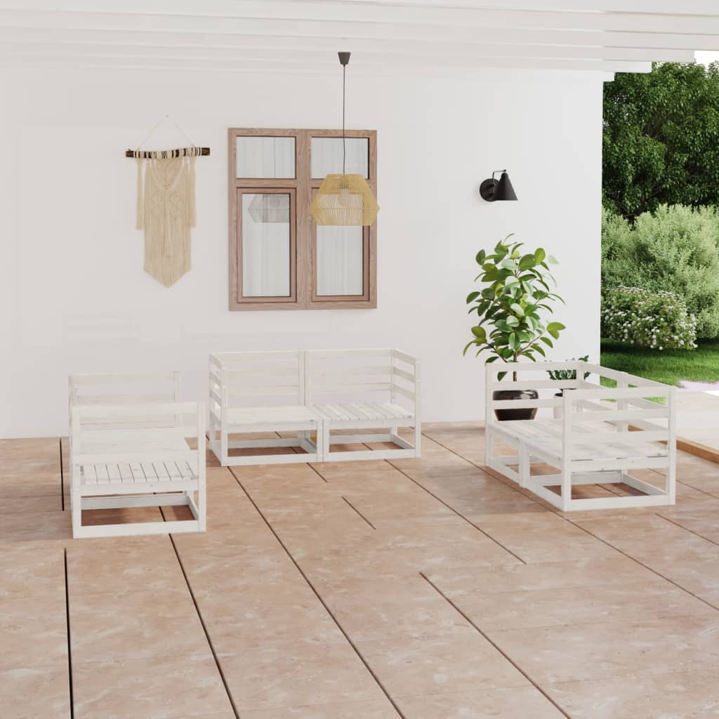 vidaXL 6-tlg. Garten-Lounge-Set Massivholz Kiefer
