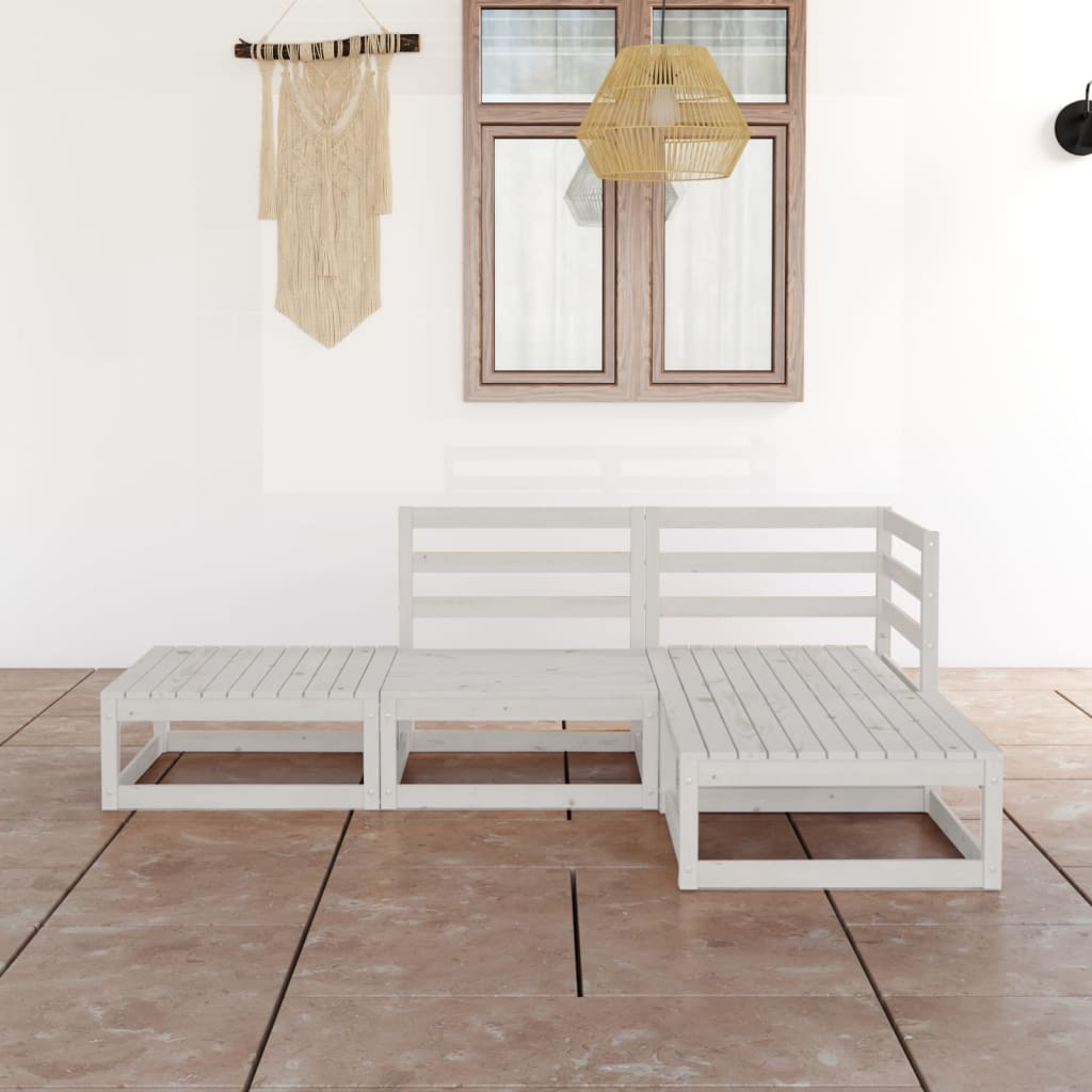 vidaXL 4-tlg. Garten-Lounge-Set Massivholz Kiefer
