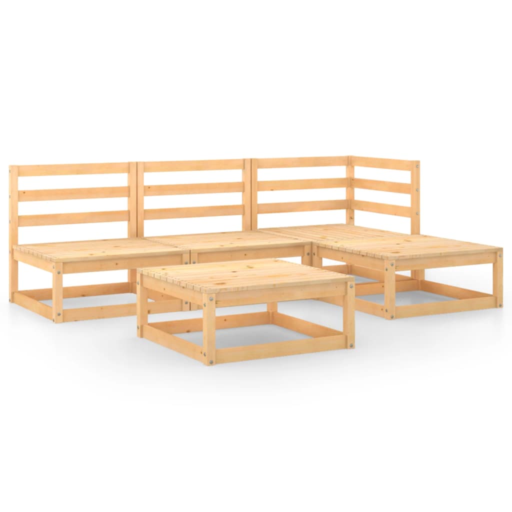 vidaXL 5-tlg. Garten-Lounge-Set Massivholz Kiefer