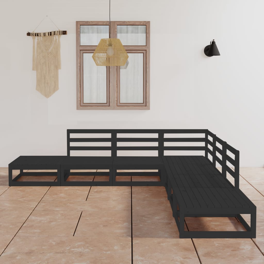 vidaXL 7-tlg. Garten-Lounge-Set Massivholz Kiefer
