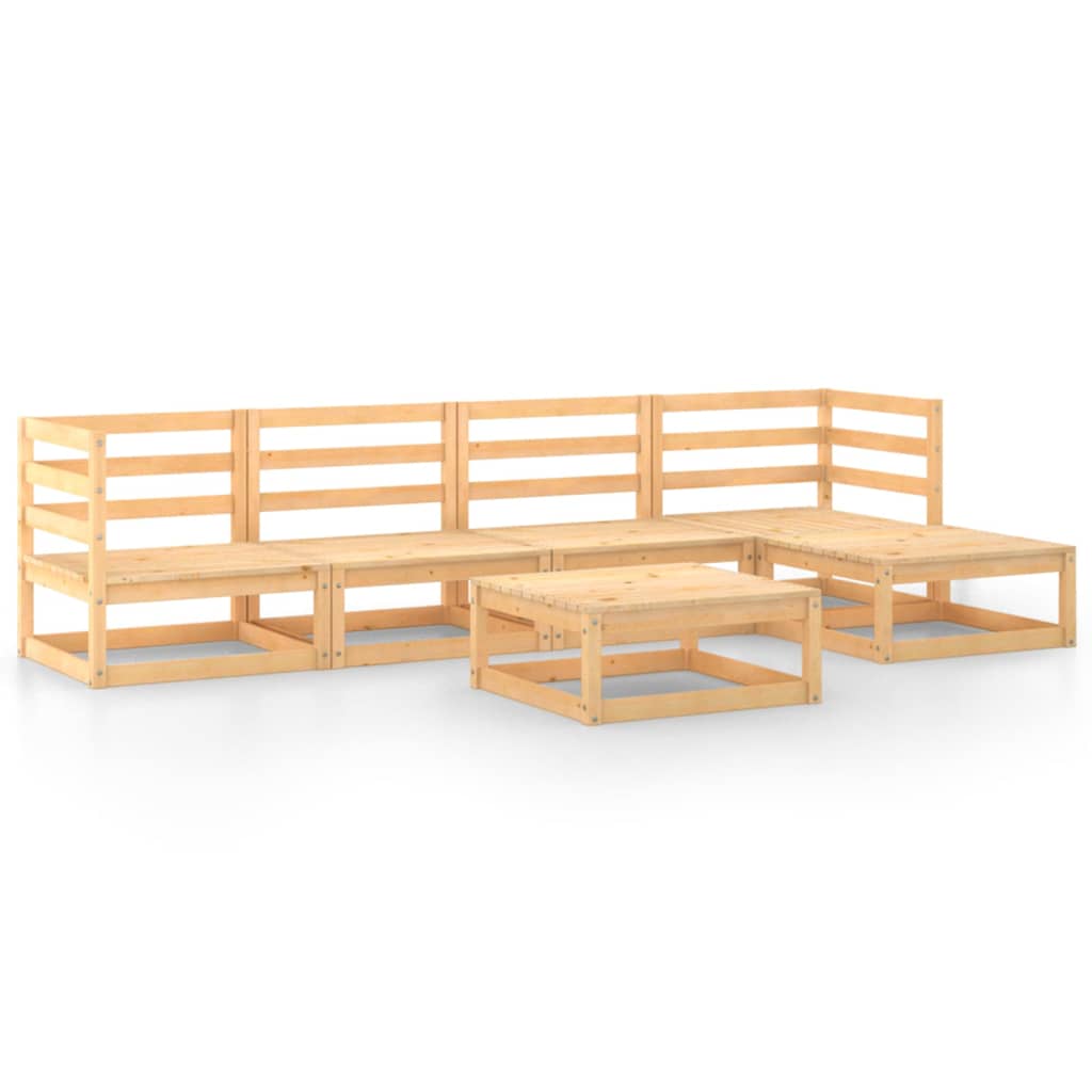 vidaXL 6-tlg. Garten-Lounge-Set Massivholz Kiefer
