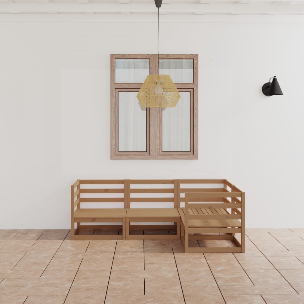 vidaXL 4-tlg. Garten-Lounge-Set Massivholz Kiefer