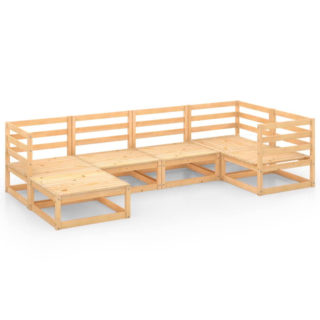 vidaXL 6-tlg. Garten-Lounge-Set Massivholz Kiefer