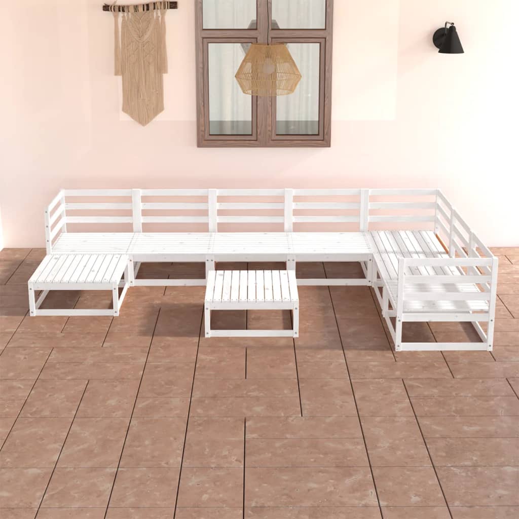 8-tlg. Garten-Lounge-Set Massivholz Kiefer
