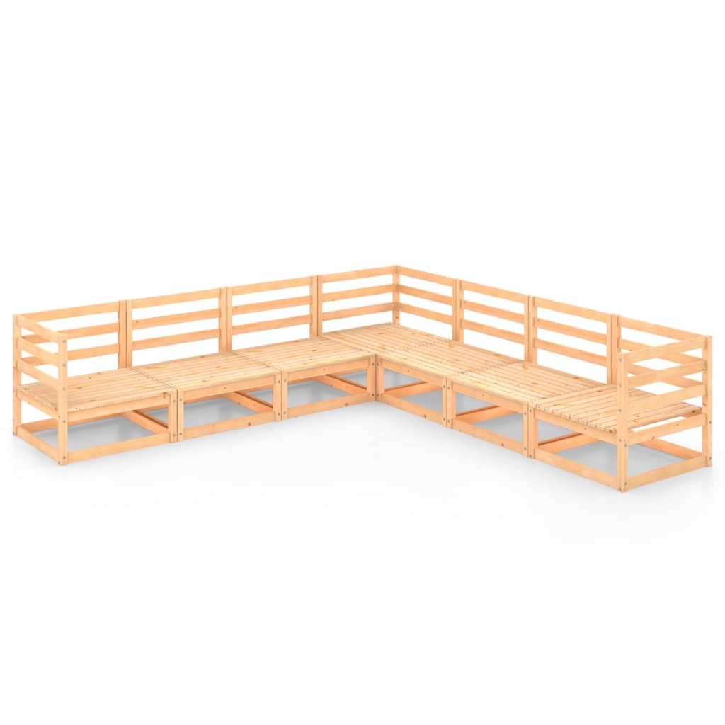 vidaXL 7-tlg. Garten-Lounge-Set Massivholz Kiefer