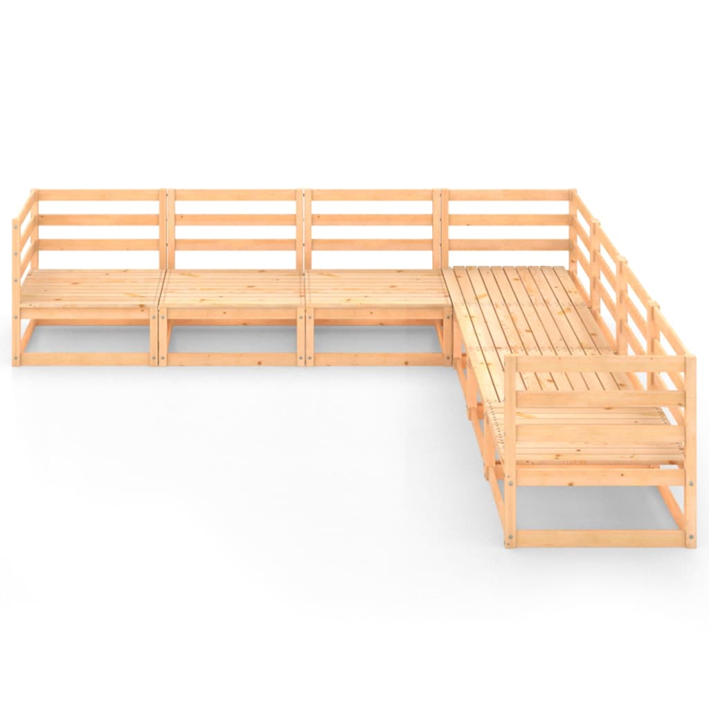 vidaXL 7-tlg. Garten-Lounge-Set Massivholz Kiefer